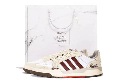 [Custom Sneakers] adidas neo Entrap Synthetic Leather Trendy Casual Campus Style Vibe Style Personality Gift Box Low-Top Skate Shoes Unisex White/Red