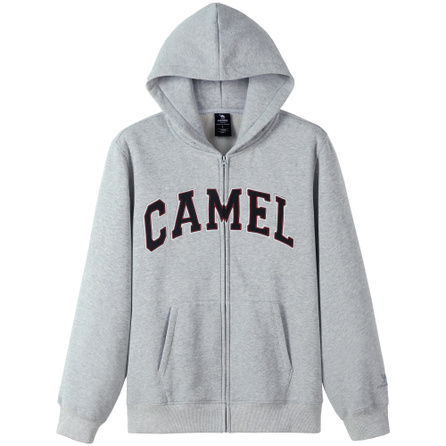 CAMEL Urban Tech Series American Hoodie Zip-Up Sweatshirt Top Long Sleeve Sportswear Fleece-Lined Jacket Unisex