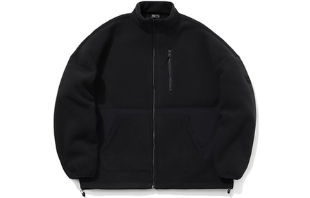 LiNing BADFIVE Logo Casual Sports Warm Stand Collar Sherpa Jacket Men's Black