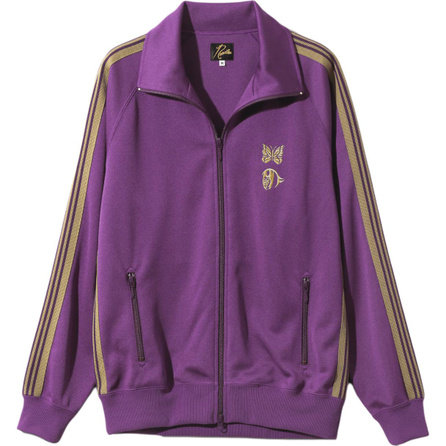 Needles x KAE TANAKA Collaboration KAE TANAKA Collaboration SS25 Butterfly Pattern Logo Embroidery Zipper Pocket Ribbed Hem Loose Side Line Sport Jacket Coat Unisex Purple