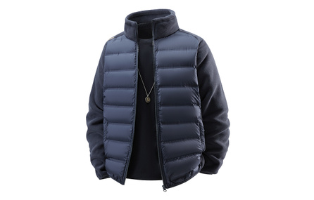 Jeep Outdoor Casual Stand Collar Warm Soft Skin-Friendly Fleece-Lined Lightweight Big & Tall Down Jacket Unisex