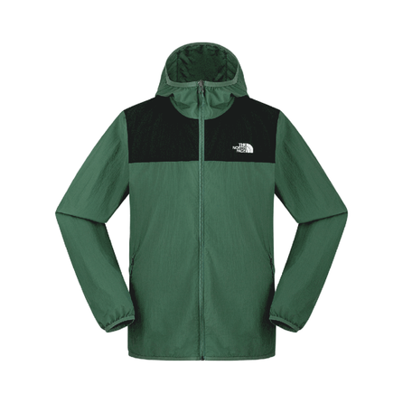 THE NORTH FACE Urban Exploration Comfortable Loose Zipper Long Sleeve Breathable UV Protection Sun Protection Jacket Unisex Duck Green/Cosmic Black