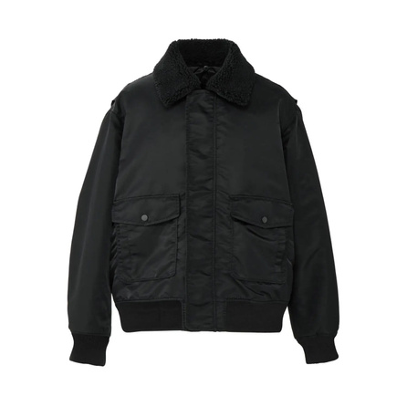 Onitsuka Tiger Warm Minimalist Solid Color Lapel Jacket Men's Black