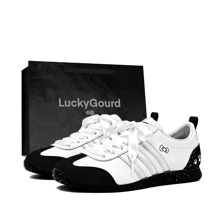 Custom Sneakers adidas VS JOG 2.0 Beloved Footprints Trendy Adidas City Business Couple Friction Sound Sweet Simple Versatile High-End Gift Bag Lightweight Low-Top German Training Shoes Unisex Black