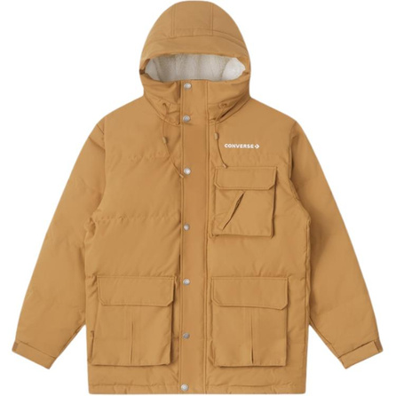 Converse Comfort Fashion Versatile Hooded Workwear Down Jacket Men's Brown