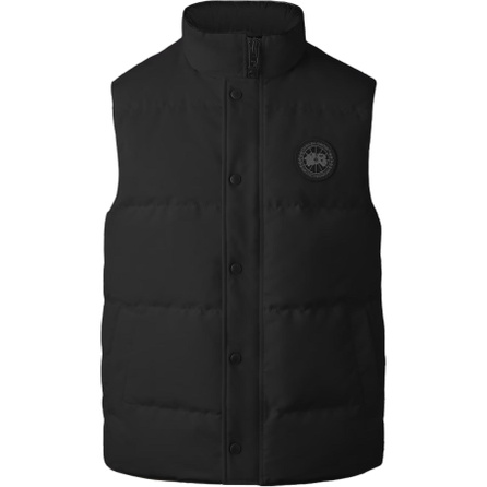 Canada Goose Garson Series Black Label Waterproof Stand Collar Logo Zipper Pocket Hoodless Sleeveless Lightweight Down Jacket Men's Black
