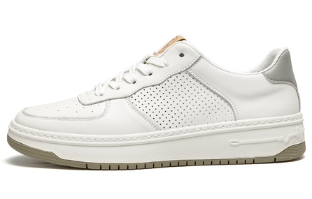 LEAVELAND Skateboard Shoes Men Low-Top White