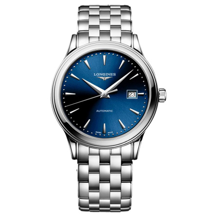 LONGINES Flagship Series Automatic Mechanical Movement 30m Water Resistant Men's Watch Swiss Made 40mm Blue Dial Stainless Steel Case Bracelet