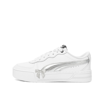 [Custom Sneakers] PUMA Skye Butterfly Silver Sports Casual Trendy Personalized Preppy Style Wear-Resistant Lightweight Non-Slip Low-Top Thick Sole Skate Shoes Unisex