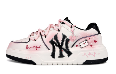 [Custom Sneakers] MLB Chunky Liner Sweet Postman Sweet Girl Romantic Atmosphere Heightening Low-Top Board Shoes Unisex White Pink