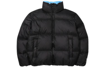 FILA Solid Color Stand Collar Casual Down Jacket Unisex Black