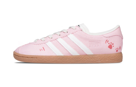 Custom Sneakers adidas Originals Stadt Cute Cat Paw Leather, Suede Autumn Winter Versatile Couple Wear-Resistant Lightweight Breathable Low-Top German Training Shoes Unisex Pink