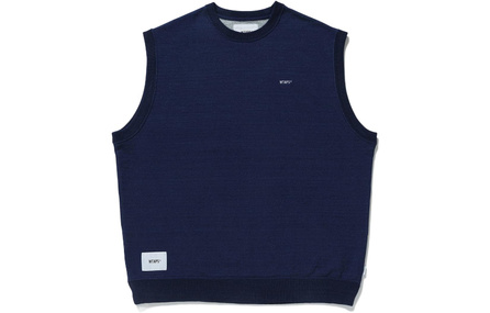 WTAPS Letter Knit Vest Unisex Blue