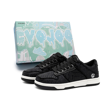 CVOJOO Trendy Casual Versatile Comfortable Gift Box Warm Slip-Resistant Low-Top Skate Shoes Unisex Black