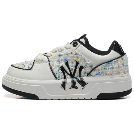 MLB Chunky Liner Wear-Resistant Height Increasing Low-Top Skateboard Shoes Unisex White