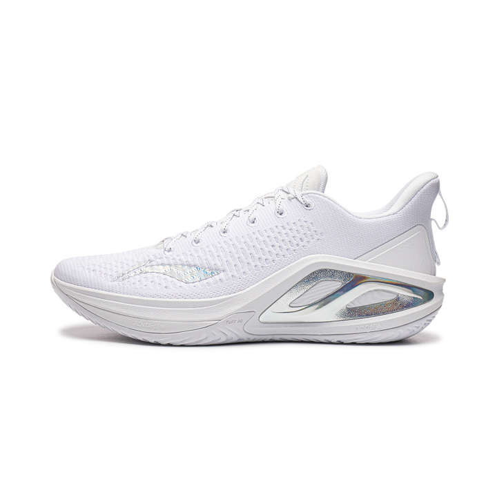 LiNing Hurricane 2 ELITE White Rainbow Boom Lightweight Bounce Tech Lightweight High Rebound Durable Stable Support Cushioning Anti-Slip Wear-Resistant Low-Top Basketball Shoes Men's Standard White