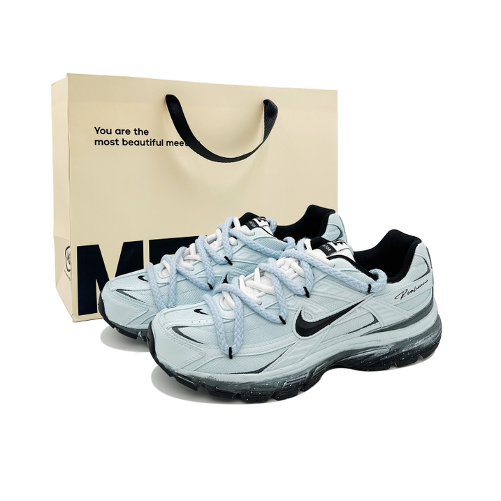[Custom Sneakers] Nike Initiator Sea Salt Iced Americano Special Gift Bag Fresh Functional Comfortable Versatile Four-Season Commute PU Fabric Cushioning Wear-Resistant Breathable Low-Top Casual Running Shoes Women's Light Blue