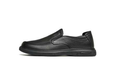 HLA Premium Leather Fashion Minimalist Versatile Casual Shoes Men's Black