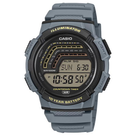 CASIO STANDARD Series 100M Water Resistance Sports Retro Alarm Stopwatch Quartz Movement Resin Strap Japanese/Korean Watch Men's Gray Dial