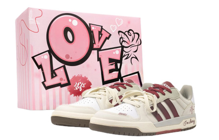 Custom Sneakers: adidas neo Entrap 'Angel's Tear' Heart PU Synthetic Leather Low-Top Sneakers Unisex