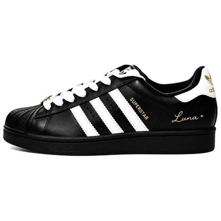 [Custom Sneakers] adidas originals SUPERSTAR Leather Shell Toe Cushioning Wear-Resistant Low-Top Casual Skate Shoes Unisex Black Gold Miracle