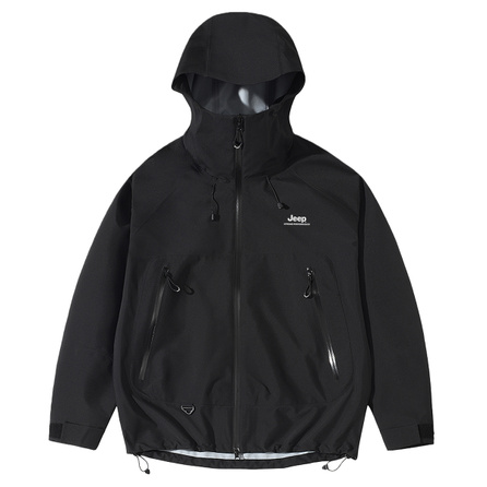 Jeep American Basic Outdoor Solid Long Sleeve Hooded Water-Resistant Hiking Jacket Unisex