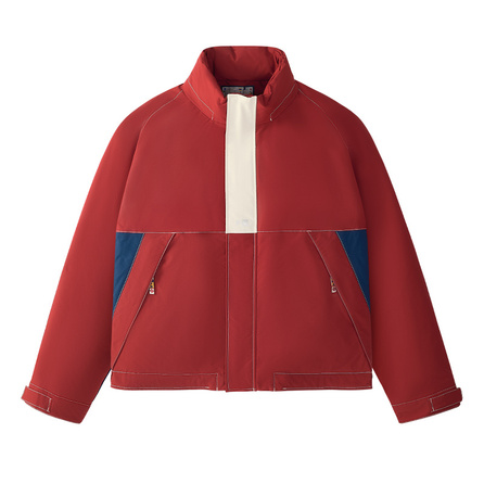 FILA FUSION Versatile Warm Stand Collar Down Jacket Men's Wine Milk Red