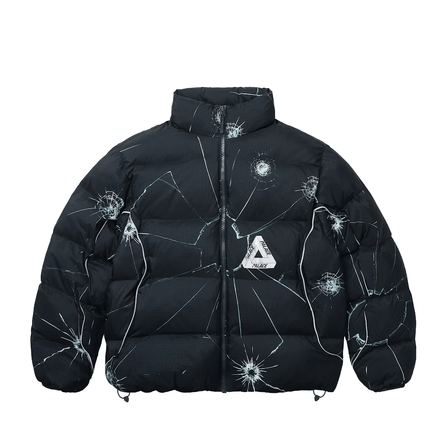 PALACE FW25 RIPSTOP PUFFA Duck Down Winter Series DROP1 Sleeve Glow-in-the-Dark Stripes Design Warm Long Sleeve Zip-Up Puffer Jacket Unisex