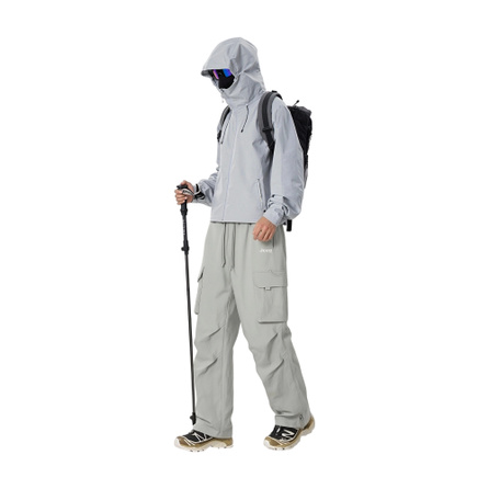 Jeep American Outdoor Functional Paratrooper Double Pleat Multi-Pocket LOGO Genderless Design Straight Leg Versatile Casual Cargo Pants Unisex