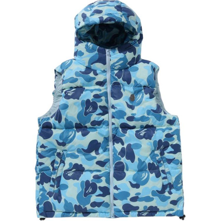 A BATHING APE FW25 Camo Print Duck Down Sleeveless Hooded Vest Men's