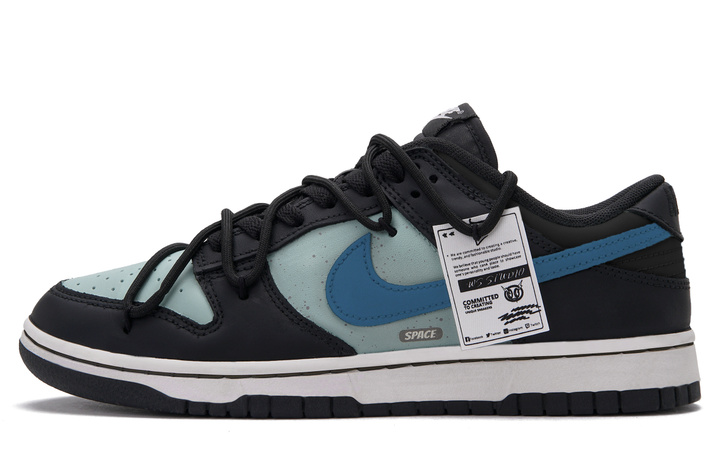 [Custom Sneakers] Nike Dunk Blue End C American Street Style Simple Trendy Couple Low-Top Skate Shoes Unisex Black Blue