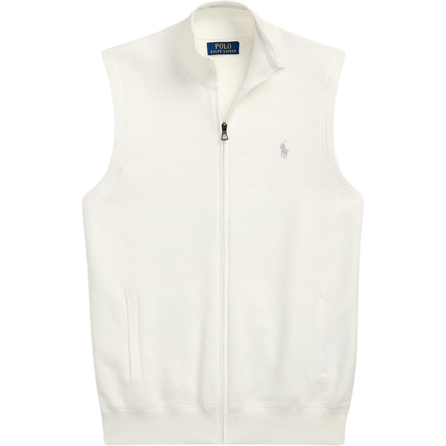 Polo Ralph Lauren Stand Collar Zipper Pocket Vest Men's White