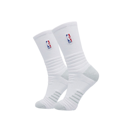 NBA Full Ankle Wrap Non-Slip Sole Sweat-Absorbent Youth Fitness Sports High Elastic Versatile Long Tube Basketball Socks Men's 2-Pack