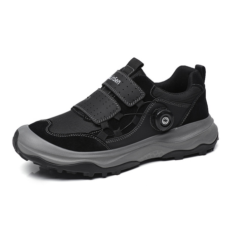 Mulinsen Pigskin Mesh Knob Buckle Trendy Fashion Lightweight Soft Sole Hiking Casual Shoes Men's
