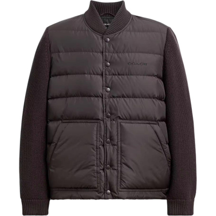 COACH FW26 Solid Color Single-Breasted Long Sleeve Open-Front Down Jacket Men's