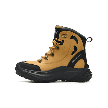 Mark Fairwhale FAIRWHALE Outdoor Hiking Boots Classic Big Yellow Boots Fashion Trendy Trekking Mountain Climbing Slip-Resistant High-Top Design Snug Fit Anti-Collision Thick Sole Height-Increasing Durable Combat Boots Snow Boots Men's