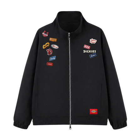 Dickies American High Street Retro Fun Graffiti Badge Brand LOGO Letter Print Loose Drop Shoulder Daily Commute Versatile Couple Windproof Dirt-Resistant Wrinkle-Resistant Breathable Comfortable Early Fall Cleanfit Sports Jacket Unisex