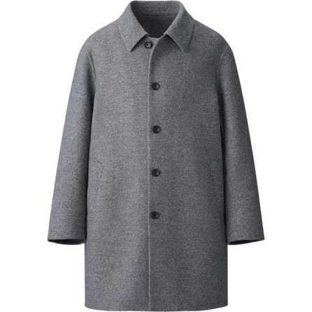 UNIQLO C Series Single-Breasted Exquisite Pocket Design Double-Faced Wool Drop Shoulder Coat Unisex
