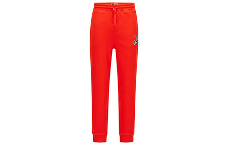 HUGO BOSS x Russell Athletic Collaboration Logo Embroidery Solid Color Sport Pants Men's Red
