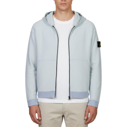 STONE ISLAND SS26 Badge Hooded Zip Drop-Shoulder Long Sleeve Jacket Coat Men's