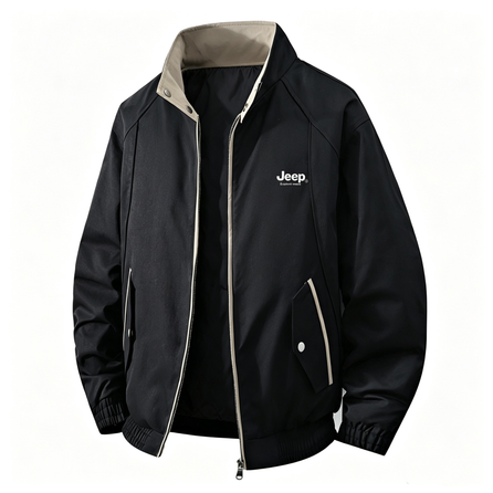 Jeep Casual Series American Vintage Stand Collar Windproof Warm Comfortable Simple Fashion High Street Vibe Youthful Academy Style Barn Jacket Unisex