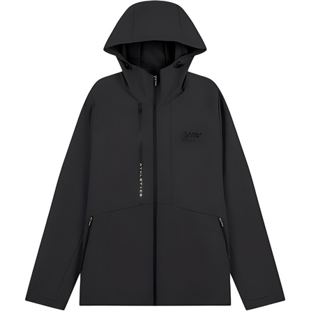 Peak Training Series Sporty Casual Minimalist Hooded Solid Color Windbreaker Men's Black