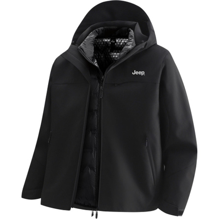Jeep Mountain Outdoor Sports Hiking Trekking Warm Durable Versatile Waterproof Windproof Loose Hooded Jacket Unisex