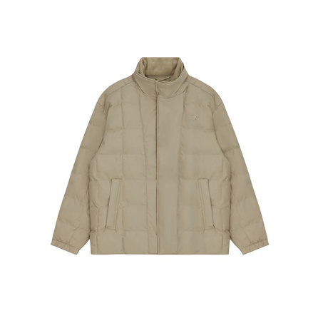 New Balance Fashion Stand Collar Warm Comfortable Fake Two-Piece Padded Jacket Men's Beige