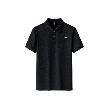 Jeep Japanese Simple Business Casual Loose Pullover Versatile Soft Comfortable Short Sleeve Polo Shirt Unisex