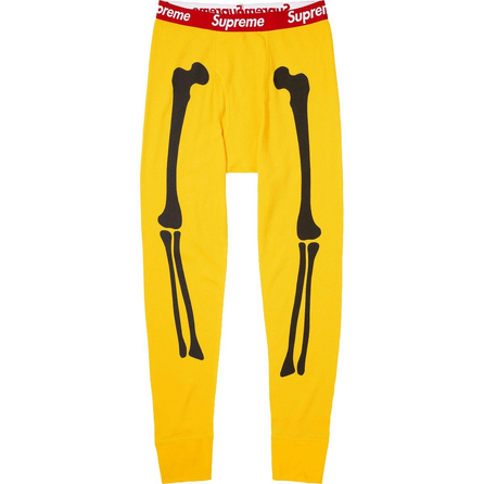 Supreme × HANES Collaboration FW25 WEEK9 Bones Thermal Pant Bone Pattern Comfortable Warm Pants Unisex