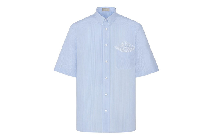 DIOR x Jordan Collaboration "AIR DIOR" Short-Sleeve Shirt Men's Sky Blue
