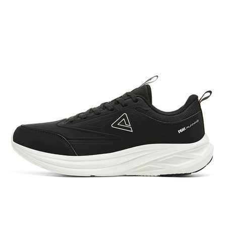 Peak Taichi Leather Upper Urban Jogging Commute Casual Daily Walking Soft Sole Cushioning Light Sports Simple Versatile Shock-Absorbing Rebound Wear-Resistant Non-Slip Running Shoes Men's Black Cream White