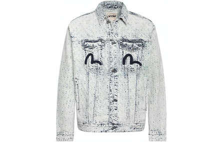 EVISU Denim Jackets Men Denim Blue