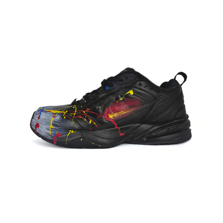 Custom Sneakers Nike Air Monarch 4 Corgi Fantasy Only One Pioneerism Splatter Trendy Versatile Wear-Resistant Low-Top Dad Shoes Unisex Red-Yellow-Blue